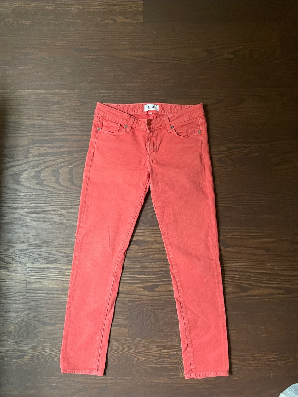 PAIGE Coral-Red Skinny Women's Jeans
